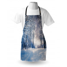 Alley in Snowy Forest Apron