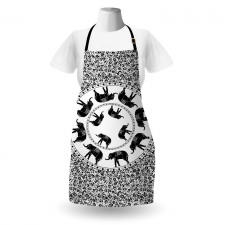 Monchrome Animal Floral Apron