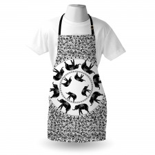 Monchrome Animal Floral Apron