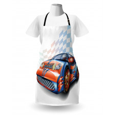 Cartoon Style Race Car Apron