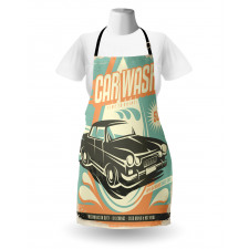 Retro Car Wash Poster Apron