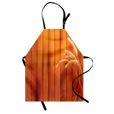 Wheat Spikes Wood Plank Apron