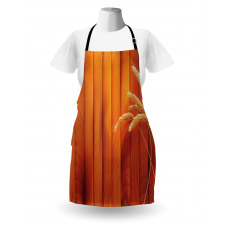 Wheat Spikes Wood Plank Apron