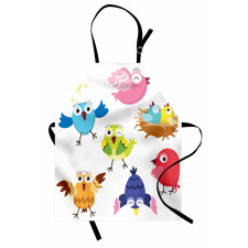 Funny Birds Sun Cartoon Apron