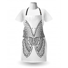 Monochrome Butterfly Graphic Apron