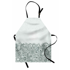 Outline Wildflowers and Leaves Apron