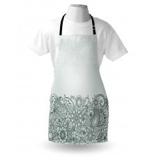 Outline Wildflowers and Leaves Apron