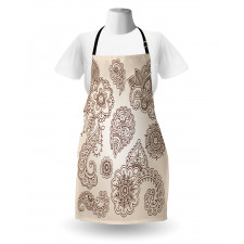 Monochrome Paisley Doodle Apron