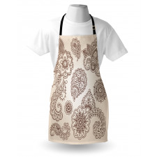 Monochrome Paisley Doodle Apron