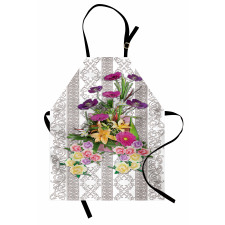 Colorful Bouquet on Curls Apron