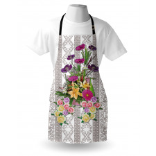 Colorful Bouquet on Curls Apron