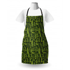 Patterned Green Leaves Apron