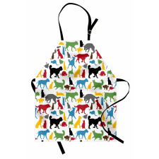 Colorful Cats and Dogs Apron