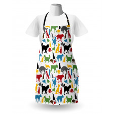 Colorful Cats and Dogs Apron