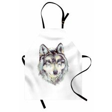 Hand Drawn Canine Head Apron