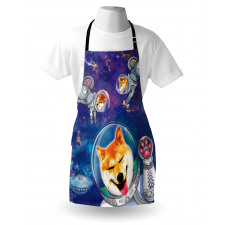 Uzay Mutfak Önlüğü Dünya Dışına Çıkmış Astronot Köpek Görsel