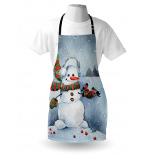 Watercolor Xmas Winter Apron