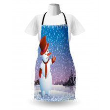 Happy Cartoon Snowfall Apron