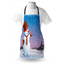 Happy Cartoon Snowfall Apron