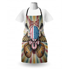 Angry Skull America Flag Apron