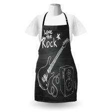 Love Rock Music Sketch Apron