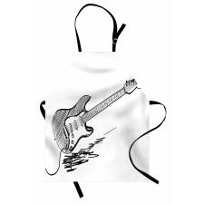 Rock Music Sketch Art Apron