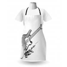 Rock Music Sketch Art Apron