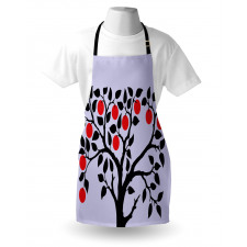 Black Tree Ripe Fruit Art Apron