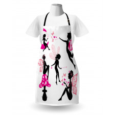 Silhouette of Winged Girl Apron