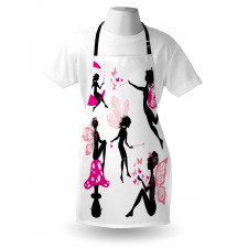 Silhouette of Winged Girl Apron