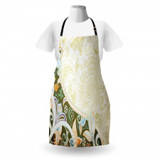 Abstract Flora Leaf Apron