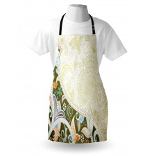 Abstract Flora Leaf Apron