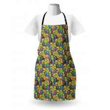 Colorful Monster Crowd Apron