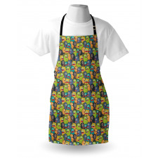 Colorful Monster Crowd Apron