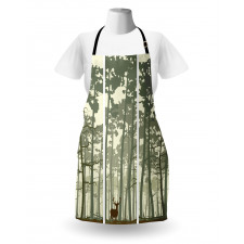 Pine Trees Deer Motif Apron