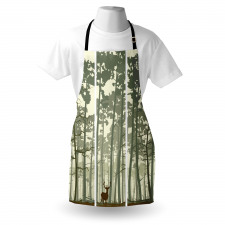 Pine Trees Deer Motif Apron