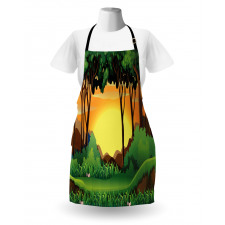 Cartoon Sunset Hills Apron