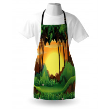 Cartoon Sunset Hills Apron