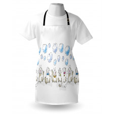 Cats Sitting with Collars Apron