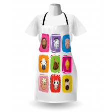 Geometric Squares Faces Apron