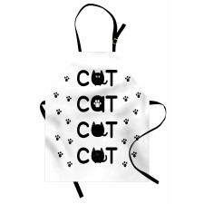 Cat Text with Paw Prints Apron