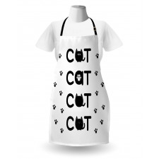 Cat Text with Paw Prints Apron