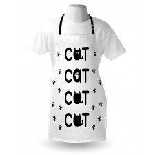 Cat Text with Paw Prints Apron