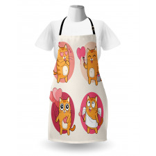 Romantic Kitten in Love Apron