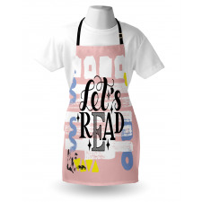 Lets Read Phrase Pastel Apron