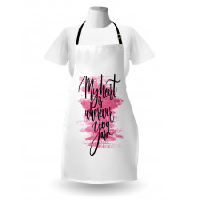 Romantic Ink Calligraphy Apron