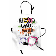 Sktech Style Love Words Apron