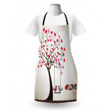 Heart Tree Birds on Swing Apron