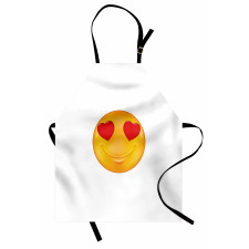 Cartoon Smiley Face Heart Apron