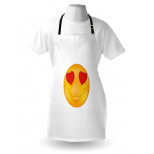 Cartoon Smiley Face Heart Apron